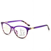 Progressive Multifocal Reading Glasses Blue Light Blocking Cat Eye Women Readers